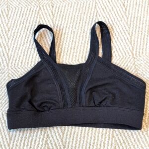 Aerie Black Sports Bra Brallette with Wide Mesh Straps Yoga Dance Sz Small